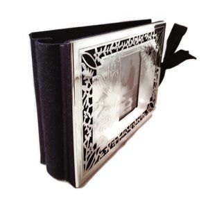 Lenox Silver Plated Mirrored Finish "OUR WEDDING" 4" x 6" Photo Album Holds 80